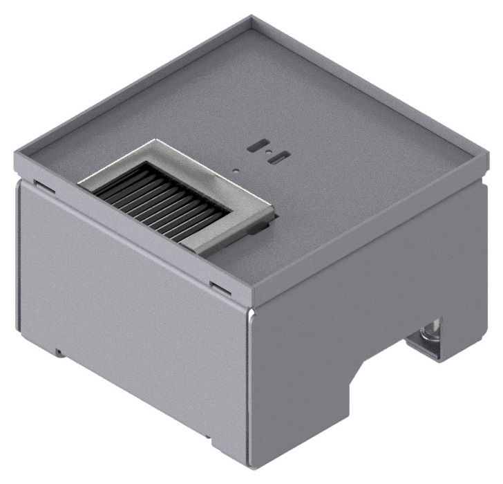 UBD 132 052  -  Unterflur-Bodendose UBD 130 inkl. Deckel, flach (SVZ), ohne Kante, 5mm Vertiefung und 1 Bürstenauslass