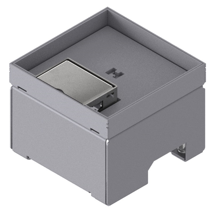 Produktbild UBD 132 161  -  Schwerlast-Unterflur-Bodendose UBD 130 inkl. Deckel mit Kante, 16mm Vertiefung und 1 Schnurauslass