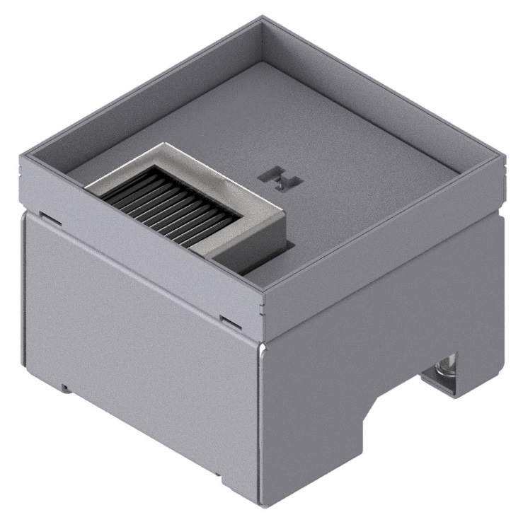 Produktbild UBD 132 162  -  Schwerlast-Unterflur-Bodendose UBD 130 inkl. Deckel mit Kante, 16mm Vertiefung und 1 Bürstenauslass