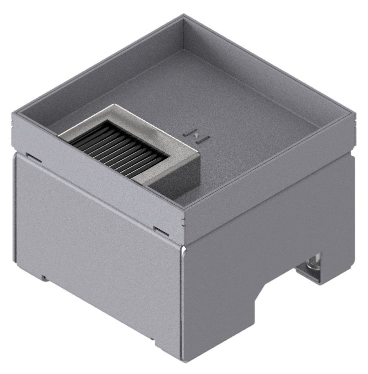 UBD 132 202  -  Unterflur-Bodendose UBD 130 inkl. Deckel mit Kante, 20mm Vertiefung und 1 Bürstenauslass