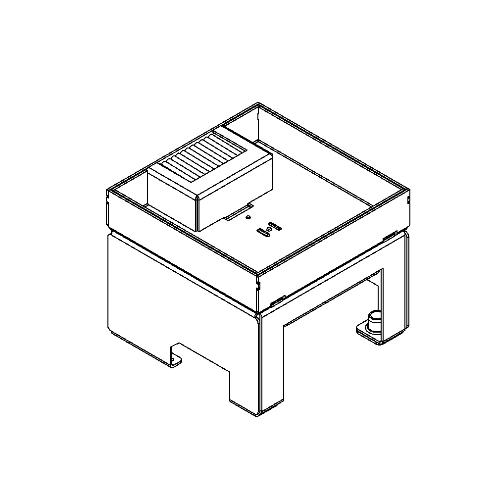 Produktbild UBD 132 252 - Unterflur-Bodendose UBD 130 inkl. Deckel mit Kante, 25mm Vertiefung und 1 Bürstenauslass