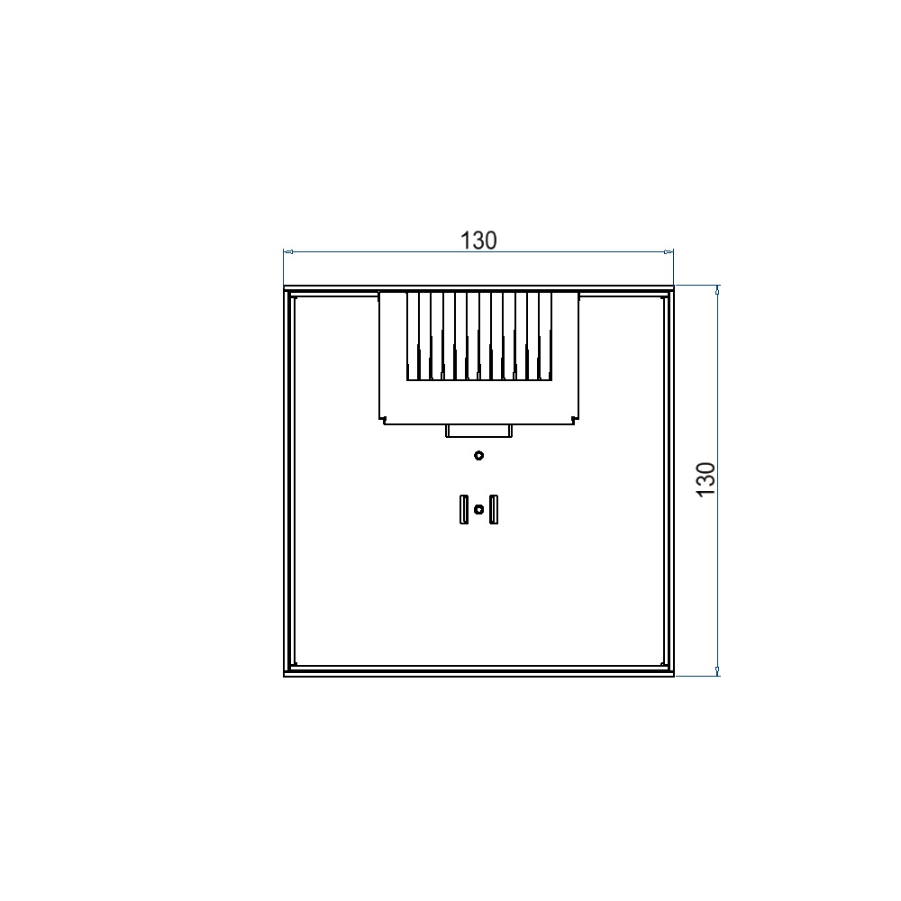 Produktbild UBD 132 252 - Unterflur-Bodendose UBD 130 inkl. Deckel mit Kante, 25mm Vertiefung und 1 Bürstenauslass