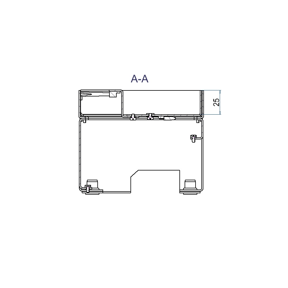 Produktbild UBD 132 252 - Unterflur-Bodendose UBD 130 inkl. Deckel mit Kante, 25mm Vertiefung und 1 Bürstenauslass