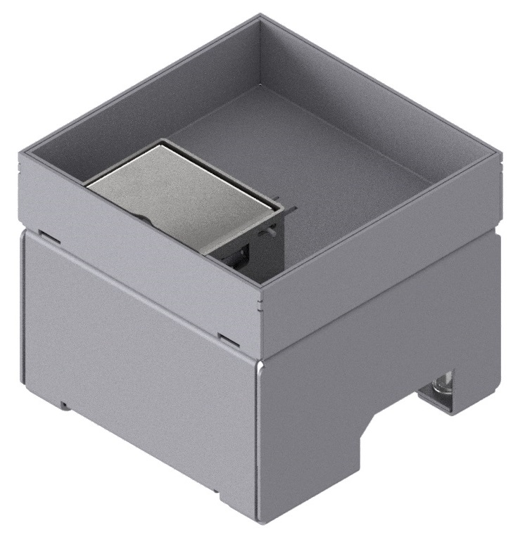 UBD 132 301  -  Unterflur-Bodendose UBD 130 inkl. Deckel mit Kante, 30mm Vertiefung und 1 Schnurauslass