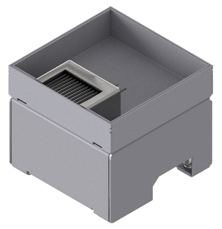 Produktbild UBD 132 302  -  Unterflur-Bodendose UBD 130 inkl. Deckel mit Kante, 30mm Vertiefung und 1 Bürstenauslass