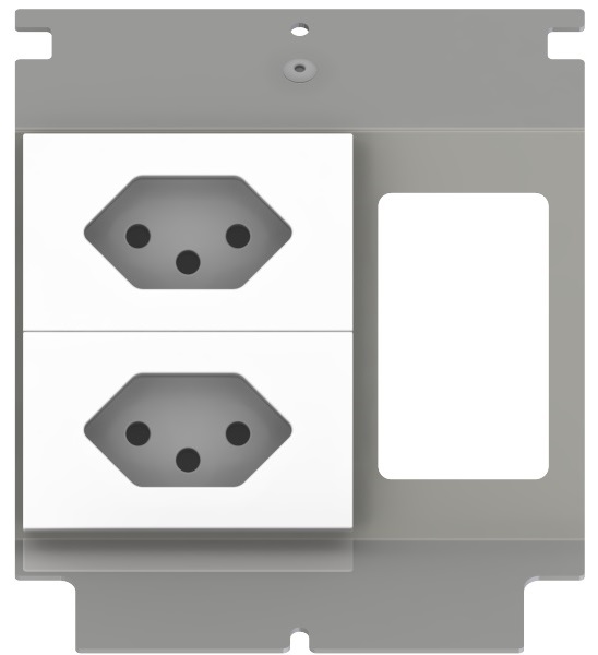 Produktbild UBD 133 137  -  Steckdoseneinsatz für 3 FLF, leer, mit 2x T13 weiss