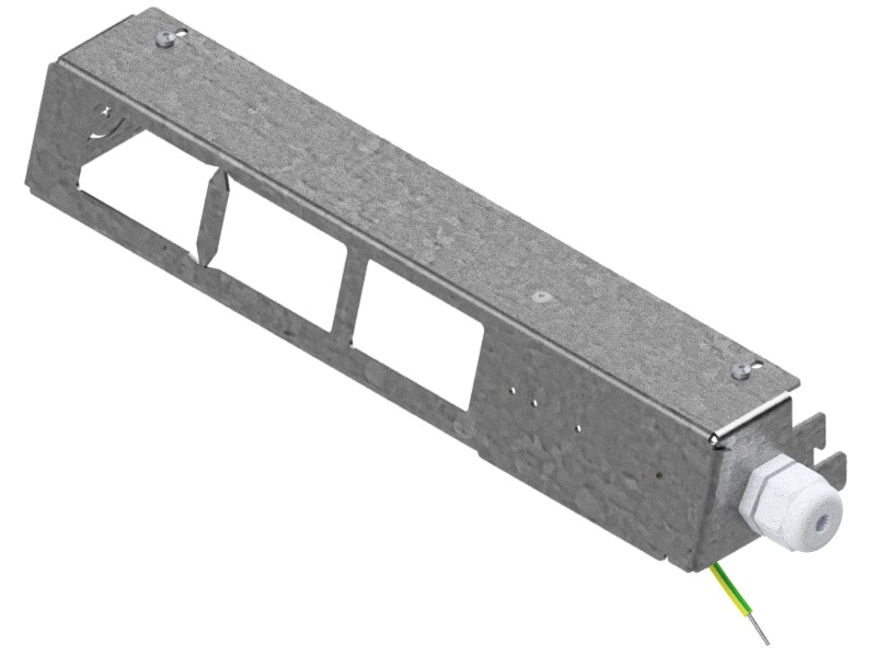 Produktbild UBK 100 600 - Steckdosen-Satellit inkl. KV für 3x FLF horizontal, leer, zu Unterflur-Bodenkanal UBK 60