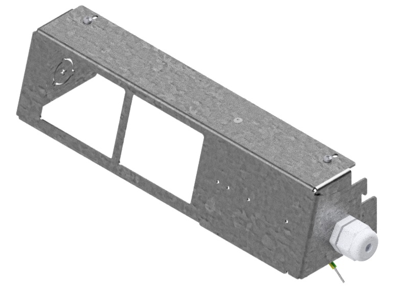 Produktbild UBK 100 800 - Steckdosen-Satellit inkl. KV für 4x FLF vertikal, leer, zu Unterflur-Bodenkanal UBK 80