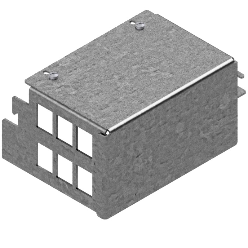 Produktbild UBK 100 806 - Satellit für 6x Keystone (19.4mm Ausschnitt) oder R&M Snap-in Module, leer, zu Unterflur-Bodenkanal UBK 80