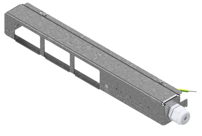 Produktbild UBK 100 500 - Steckdosen-Satellit inkl. KV für 3x FLF horizontal, leer, zu Unterflur-Bodenkanal UBK 50