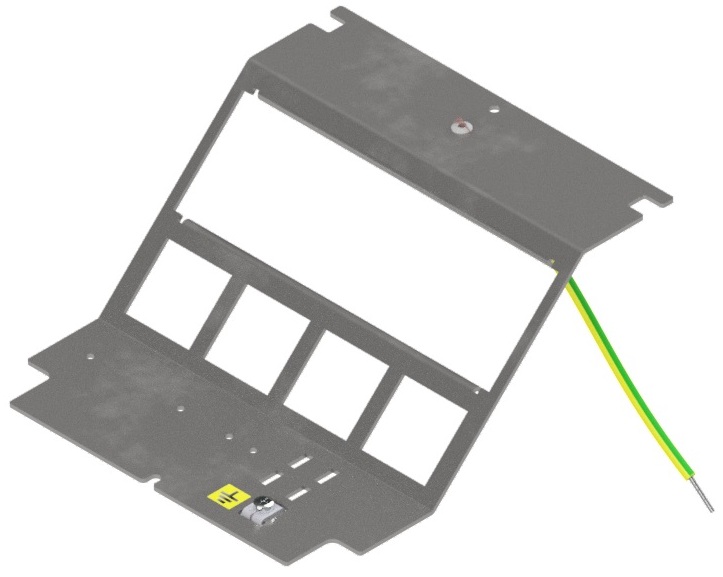 UBD 160 150  -  Steckdoseneinsatz mit 3x 45x45- und 4x MH-Ausschnitten, leer