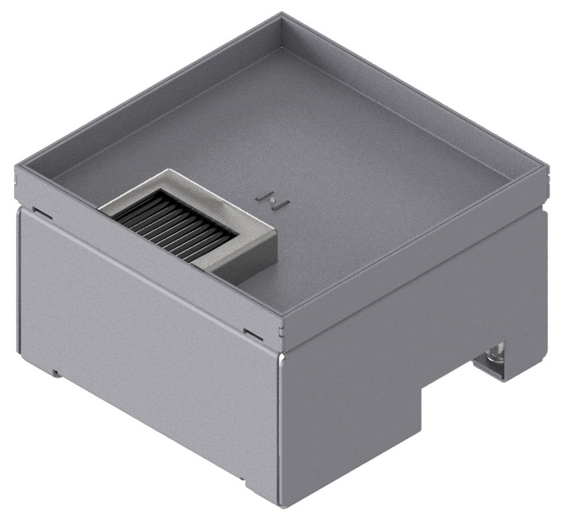 UBD 160 156  -  Unterflur-Bodendose UBD 160 inkl. Deckel mit Kante, 15mm Vertiefung und 1 Bürstenauslass
