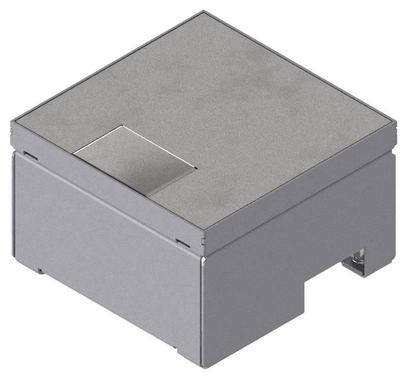 Produktbild UBD 160 157  -  Unterflur-Bodendose UBD 160 inkl. belegtem Deckel aus Chromstahl, geschliffen, und 1 Schnurauslass