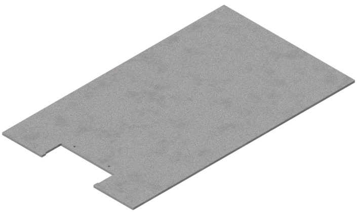 Produktbild UBK 301 002  -  Deckel flach mit Ausschnitt für Bürstenauslass zu UBK 300, für alle Belagshöhen