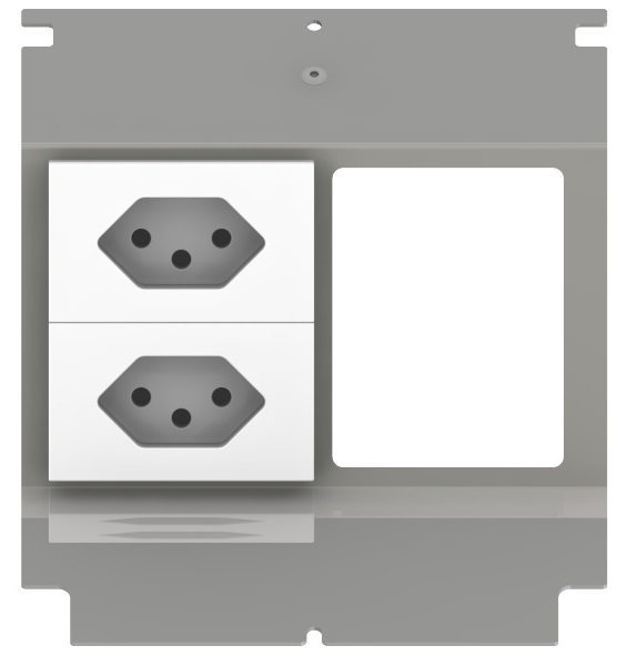 Produktbild UBD 160 166  -  Steckdoseneinsatz für 4 FLF, leer, mit 2x T13, weiss