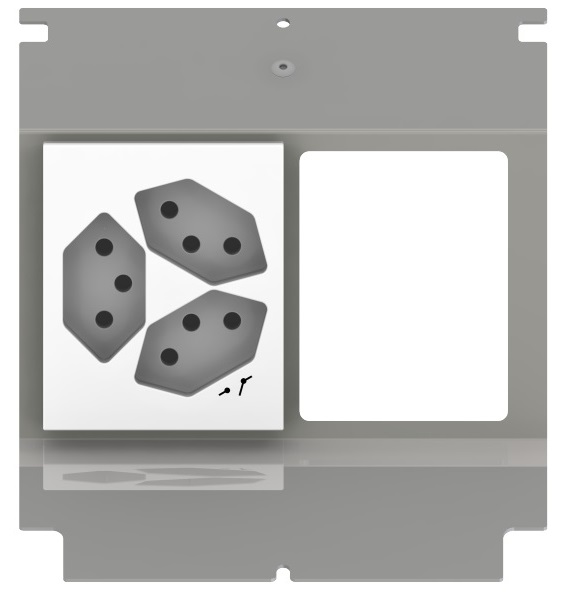 Produktbild UBD 160 168  -  Steckdoseneinsatz für 4 FLF, leer, mit 1x 3xT13/s, weiss