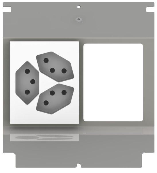 Produktbild UBD 160 169  -  Steckdoseneinsatz für 4 FLF, leer, mit 1x 3xT13, weiss