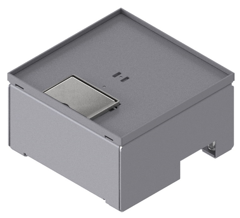 Produktbild UBD 162 051  -  Unterflur-Bodendose UBD 160 inkl. Deckel, flach (SVZ), ohne Kante, 5mm Vertiefung und 1 Schnurauslass