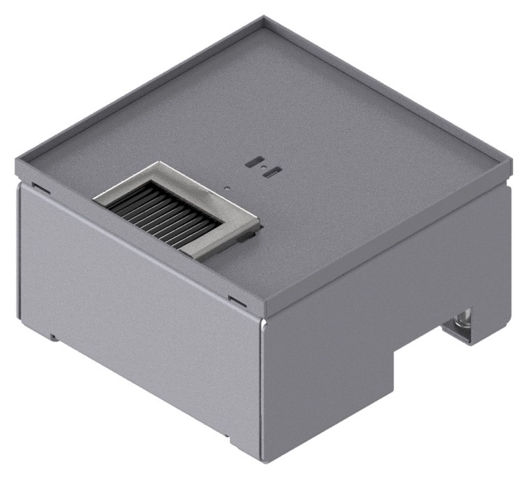 Produktbild UBD 162 052  -  Unterflur-Bodendose UBD 160 inkl. Deckel, flach (SVZ), ohne Kante, 5mm Vertiefung und 1 Bürstenauslass