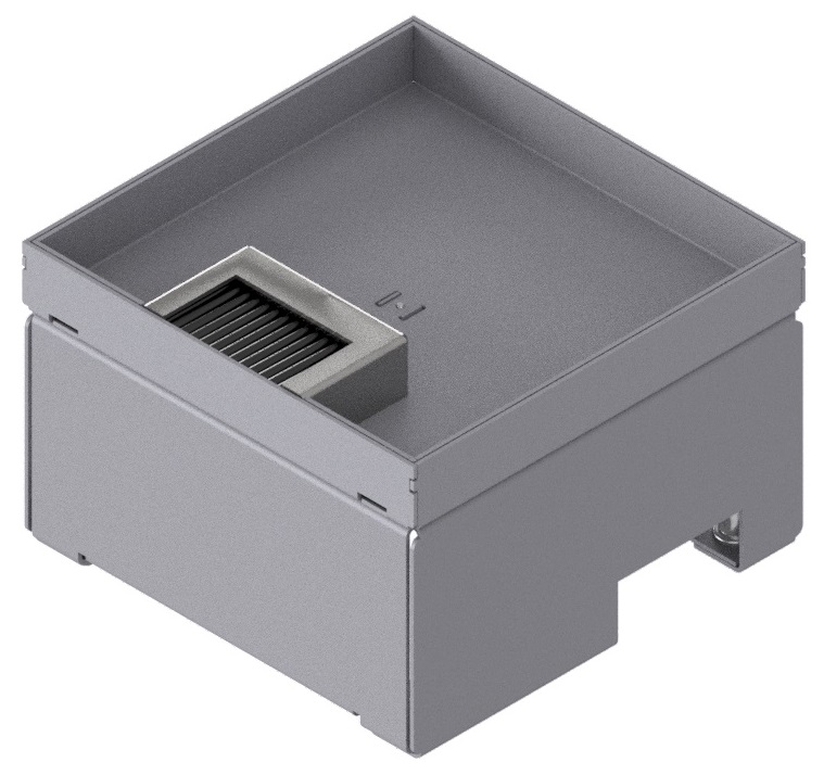 Produktbild UBD 162 202  -  Unterflur-Bodendose UBD 160 inkl. Deckel mit Kante, 20mm Vertiefung und 1 Bürstenauslass