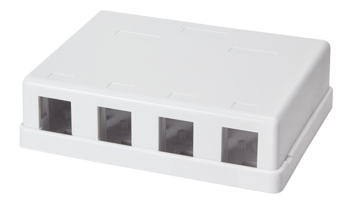 Produktbild MVT 200 161  -  Aufputz-Leergehäuse für 4 Keystone Module, weiss