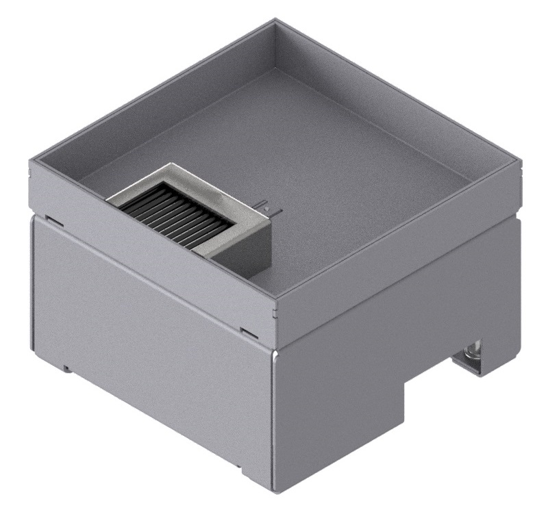 Produktbild UBD 162 252  -  Unterflur-Bodendose UBD 160 inkl. Deckel mit Kante, 25mm Vertiefung und 1 Bürstenauslass