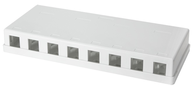 Produktbild MVT 200 162  -  Aufputz-Leergehäuse für 8 Keystone Module, weiss