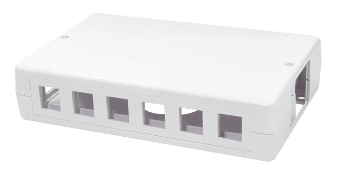 Produktbild MVT 200 163  -  Aufputz-Leergehäuse für 6 oder 12 Keystone Module, weiss