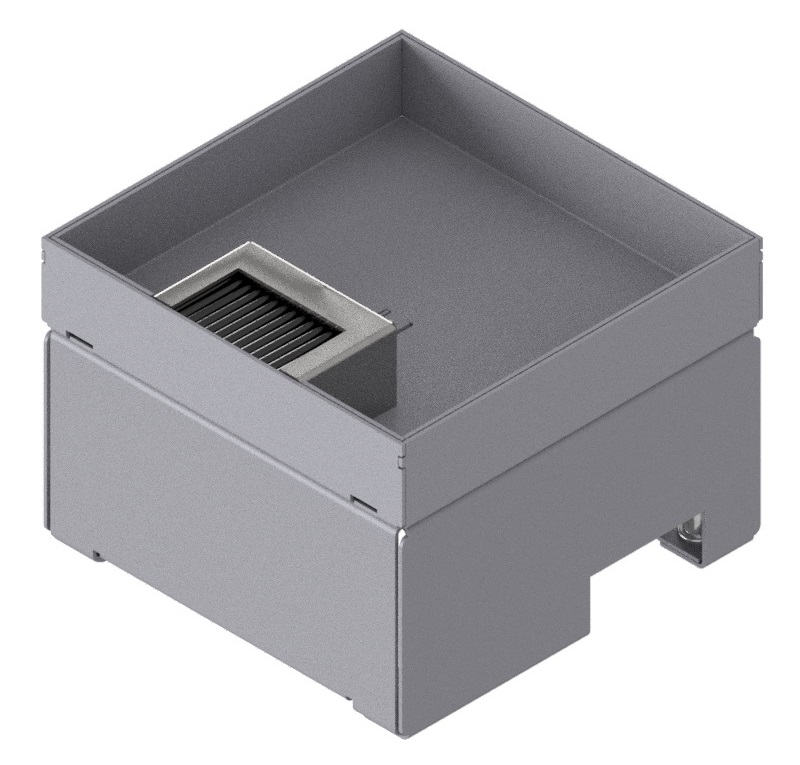 Produktbild UBD 162 302  -  Unterflur-Bodendose UBD 160 inkl. Deckel mit Kante, 30mm Vertiefung und 1 Bürstenauslass