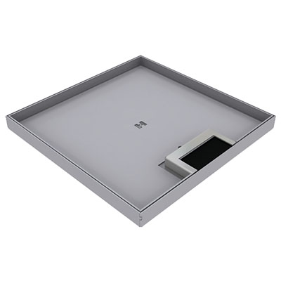 Produktbild DBK 260 151  -  Doppelboden-Auslass DBK 260 inkl. Deckel mit Kante, 15mm Vertiefung und 1 Bürstenauslass