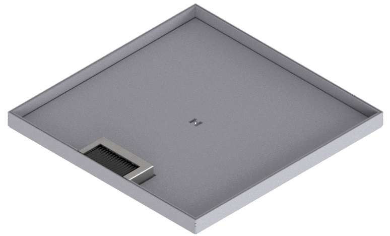 Produktbild DBK 320 151  -  Doppelboden-Auslass DBK 320 inkl. Deckel mit Kante, 15mm Vertiefung und 1 Bürstenauslass