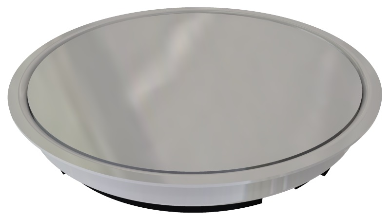 Produktbild DBR 130 000  -  Doppelboden-Auslass DBR 130 inkl. belegtem Blinddeckel aus Chromstahl, geschliffen, mit Rand