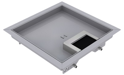 Produktbild DBR 160 151  -  Doppelboden-Auslass DBR 160 inkl. Deckel mit Rand, 15mm Vertiefung und 1 Bürstenauslass