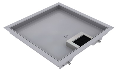 Produktbild DBR 210 151  -  Doppelboden-Auslass DBR 210 inkl. Deckel mit Rand, 15mm Vertiefung und 1 Bürstenauslass