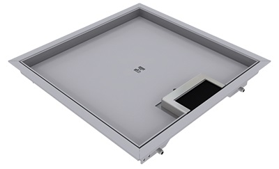 Produktbild DBR 260 151  -  Doppelboden-Auslass DBR 260 inkl. Deckel mit Rand, 15mm Vertiefung und 1 Bürstenauslass