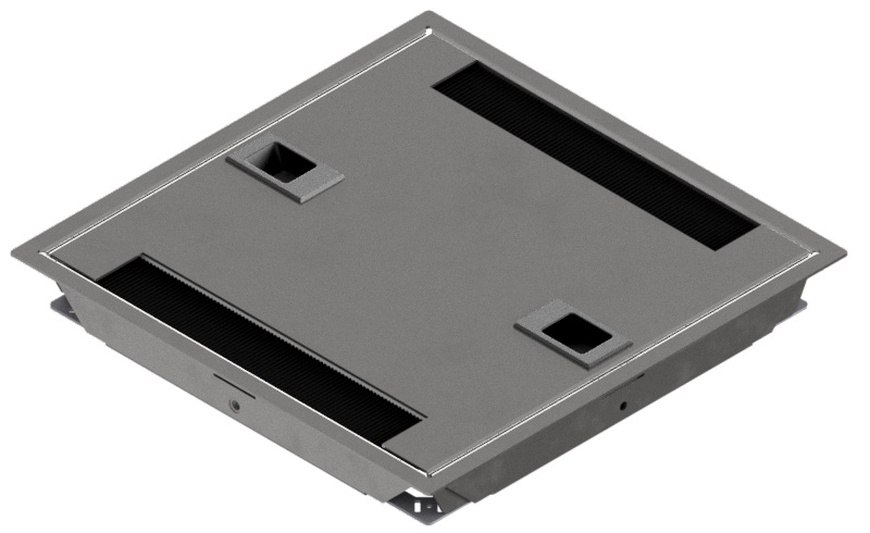 Produktbild DBR 261 002  -  Doppelboden-Auslass DBR 260 inkl. Deckel aus Chromstahl, mit Rand, Schnappverschluss und 2 Bürstenauslässen