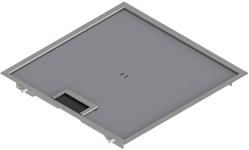 Produktbild DBR 320 051  -  Doppelboden-Auslass DBR 320 inkl. Deckel (SVZ) mit Rand, 5mm Vertiefung und 1 Bürstenauslass