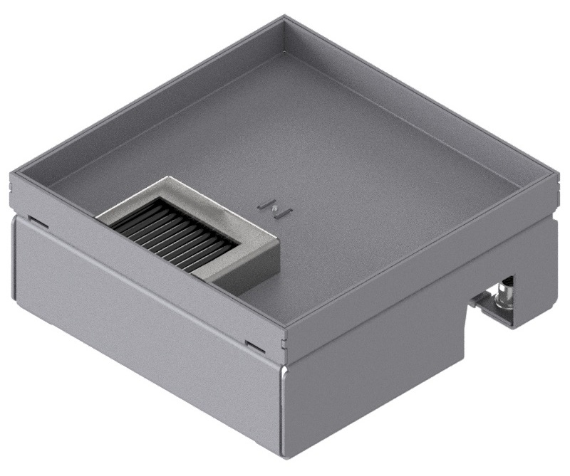 Produktbild UBD 165 156  -  Unterflur-Bodendose UBD 160 small inkl. Deckel mit Kante, 15mm Vertiefung und 1 Bürstenauslass