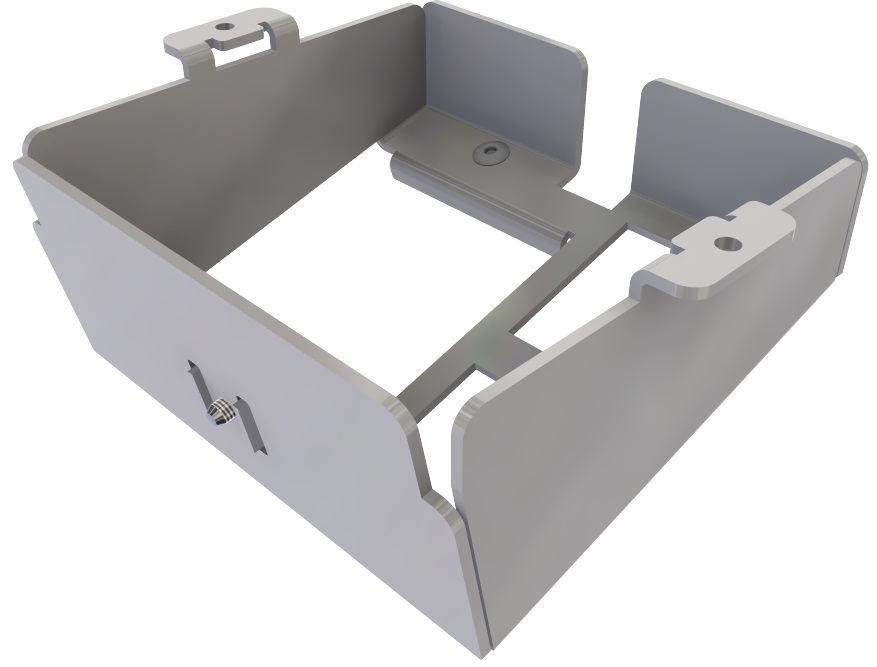 Produktbild DBS 100 045  -  Steckdoseneinsatz mit 1x 45x45- und 2 MH-Ausschnitten, leer