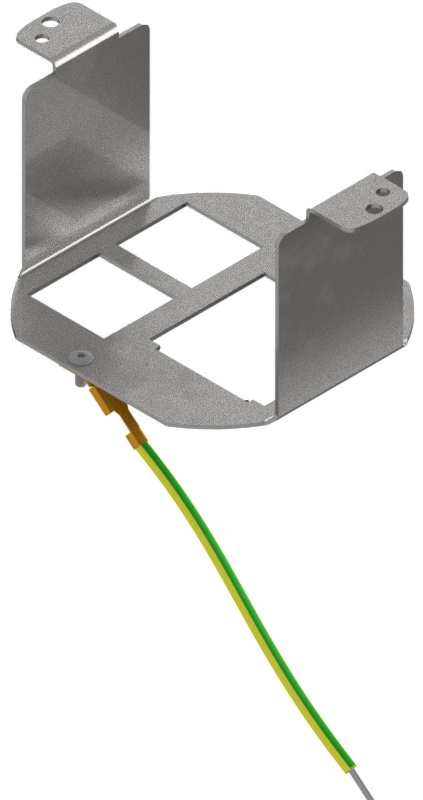 Produktbild DBS 130 045  -  Steckdoseneinsatz mit 1x 45x45- und 2x MH-Ausschnitten, leer