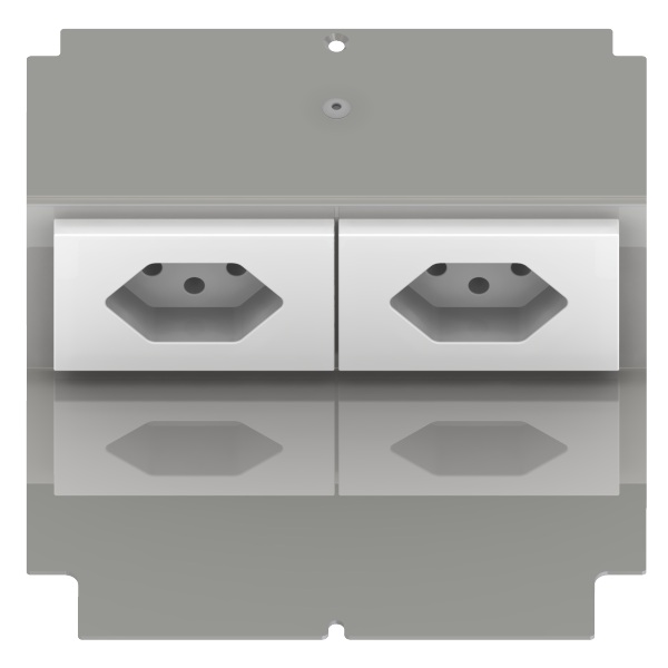 Produktbild UBD 165 177 - Steckdoseneinsatz für 2 FLF, leer, mit 2x T13, weiss