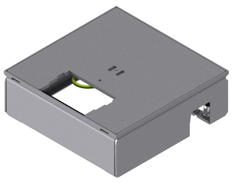 Produktbild UBD 167 001  -  Unterflur-Bodendose UBD 160 small inkl. belegtem Deckel aus 4mm SVZ, ohne Schutzkante mit Ausschnitt