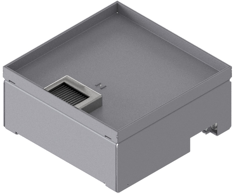 Produktbild UBD 210 206  -  Unterflur-Bodendose UBD 210 inkl. Deckel mit Kante, 15mm Vertiefung und 1 Bürstenauslass