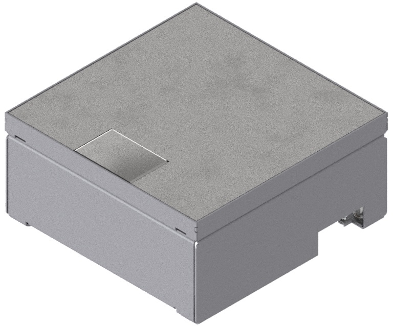 Produktbild UBD 210 207  -  Unterflur-Bodendose UBD 210 inkl. belegtem Deckel aus Chromstahl, geschliffen, und 1 Schnurauslass