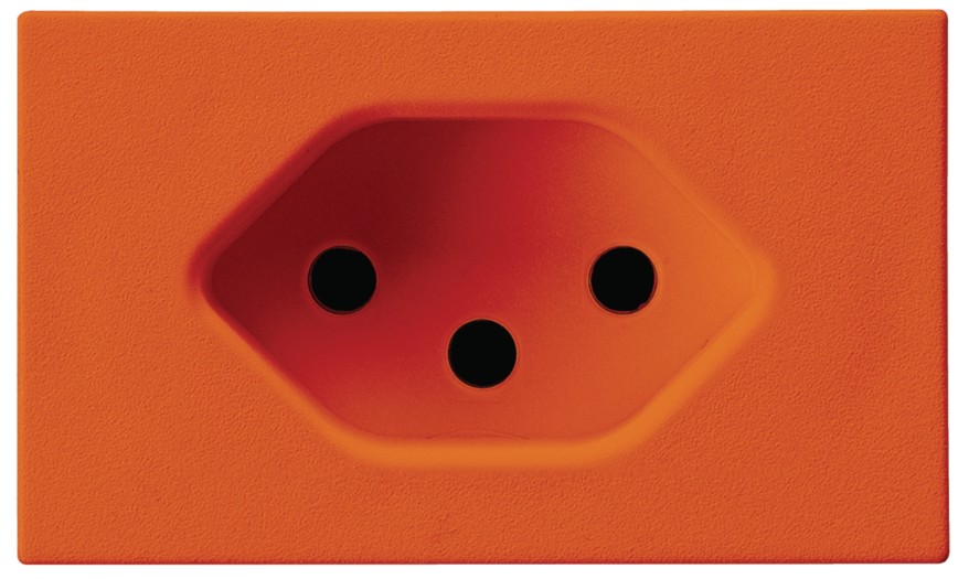 Produktbild FLF 113 103 - FLF-Steckdose 1xT13, orange mit Steckklemmen