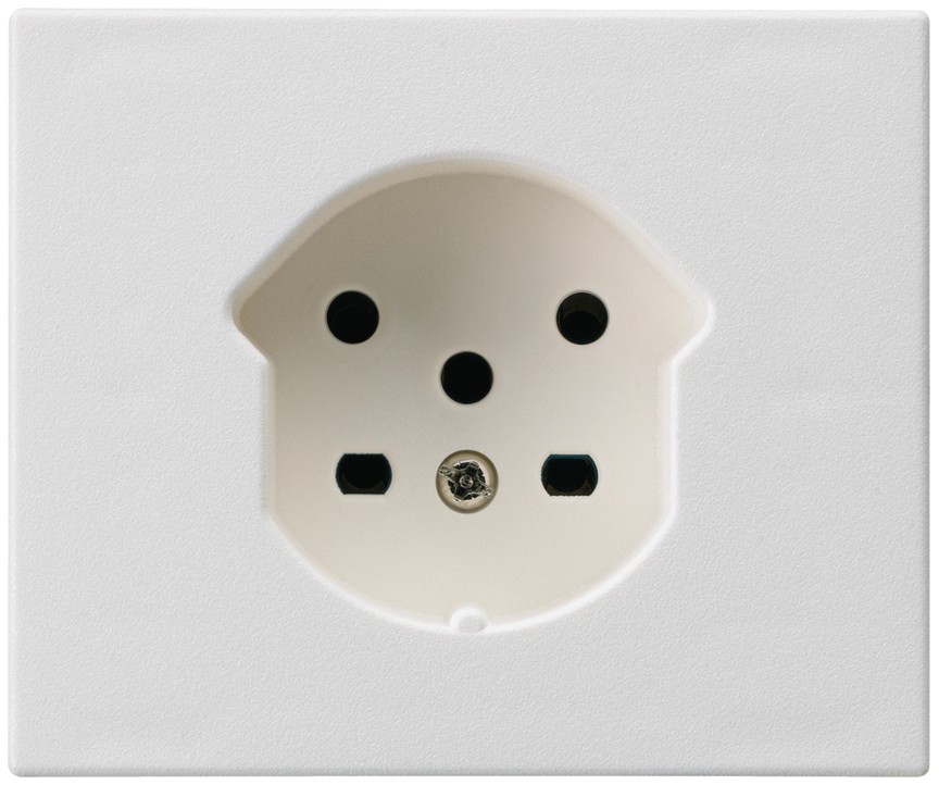 Produktbild FLF 115 001 - FLF-Steckdose T15 weiss mit Schraubklemmen