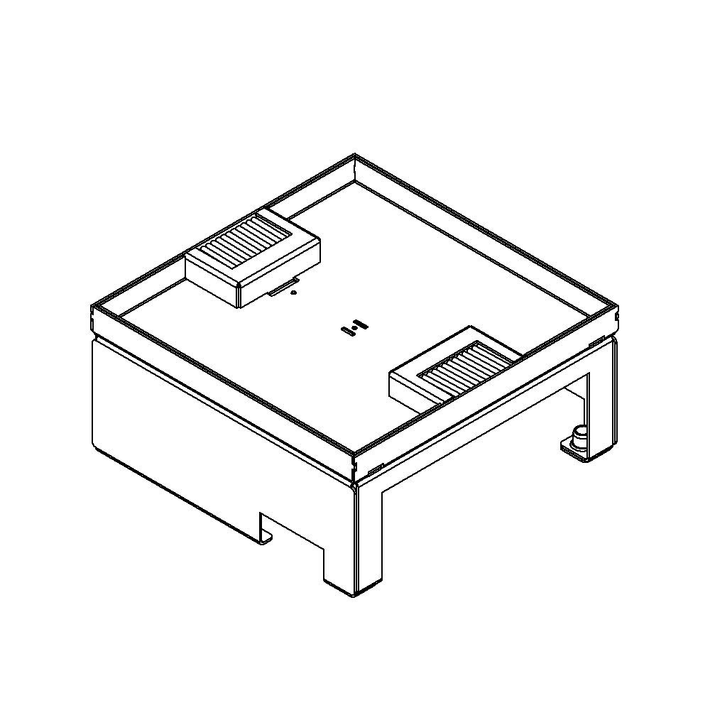 Produktbild UBD 210 212 - Unterflur-Bodendose UBD 210 inkl. Deckel mit Kante, 15mm Vertiefung und 2 Bürstenauslässe
