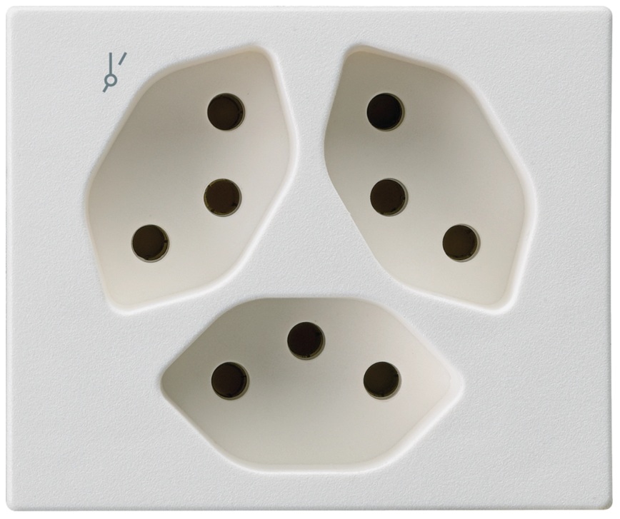 Produktbild FLF 313 111 - FLF-Steckdose 3xT13-1x getrennt, weiss mit Steckklemmen