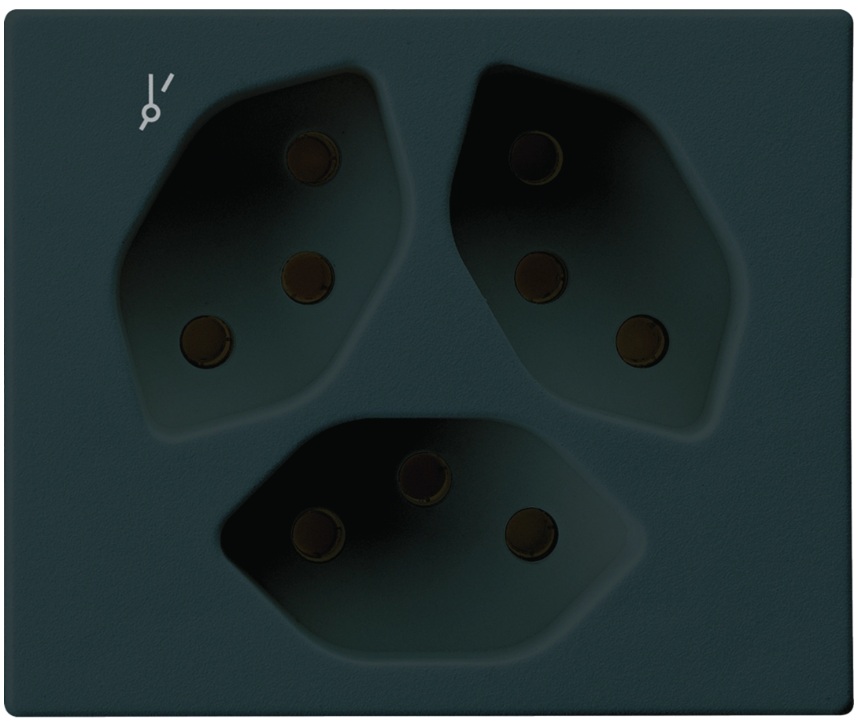 Produktbild FLF 313 112 - FLF-Steckdose 3xT13-1x getrennt, schwarz mit Steckklemmen