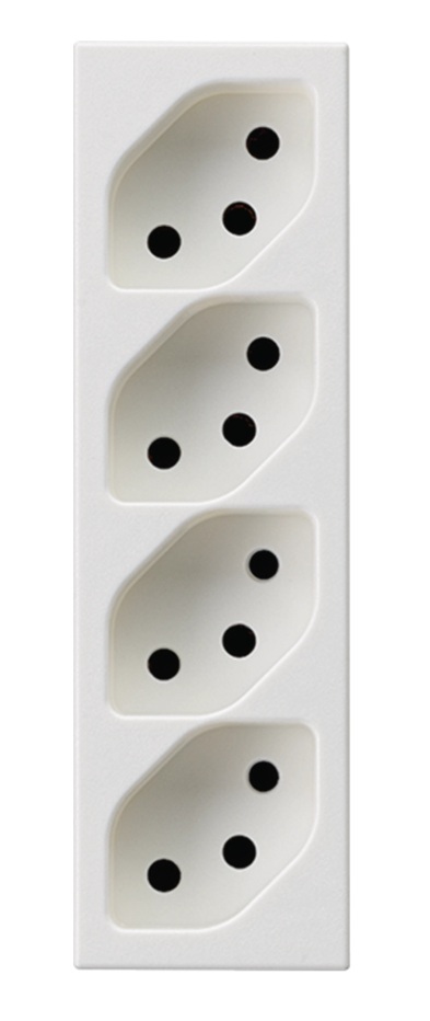 Produktbild FLF 413 101 - FLF-Steckdose 4xT13-parallel, weiss mit Steckklemmen